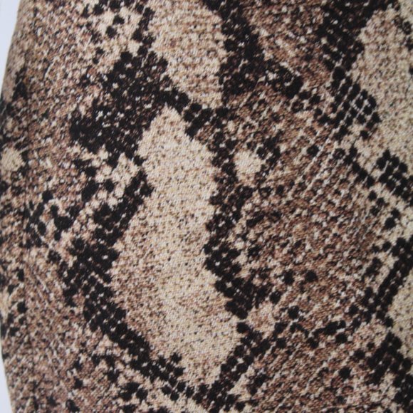 Women's HM Snake Print Brown Zipper Tube Mini Skirt - Size 4 - Mint Condition - Picture 5 of 9